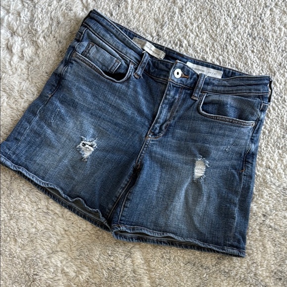 Anthropologie • Pilcro Slim Boyfriend Denim Shorts Blue 27 - Picture 2 of 6